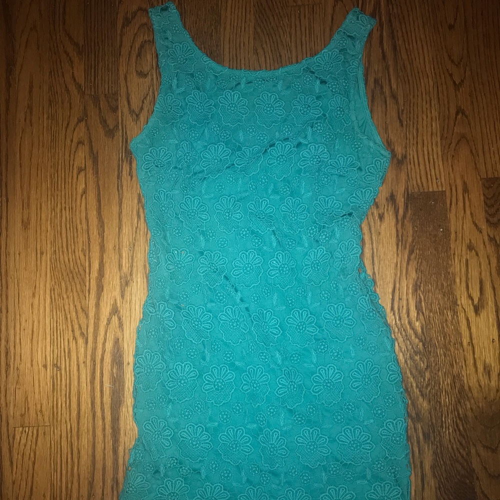 Lace teal dress